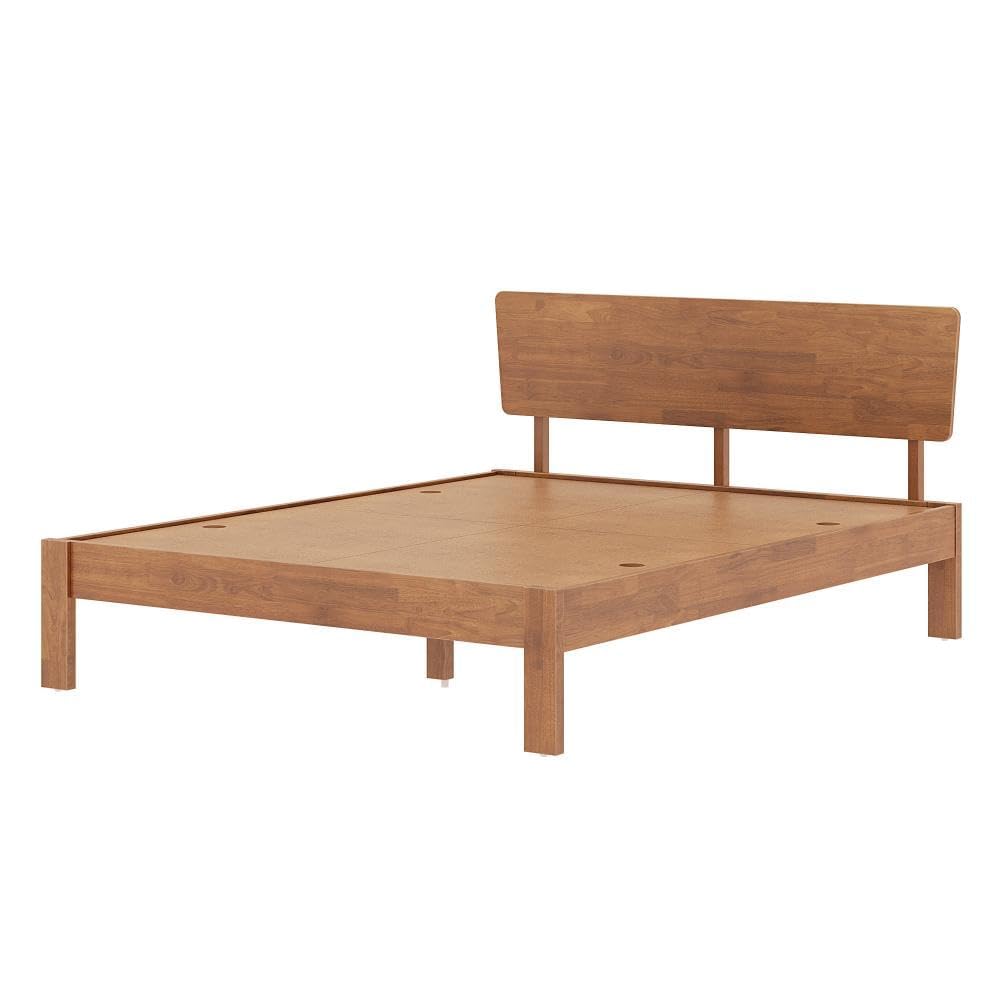 Rukmaajee Bed | Queen (78 X 60) Solid Wood Bed Without Storage, 3 Year