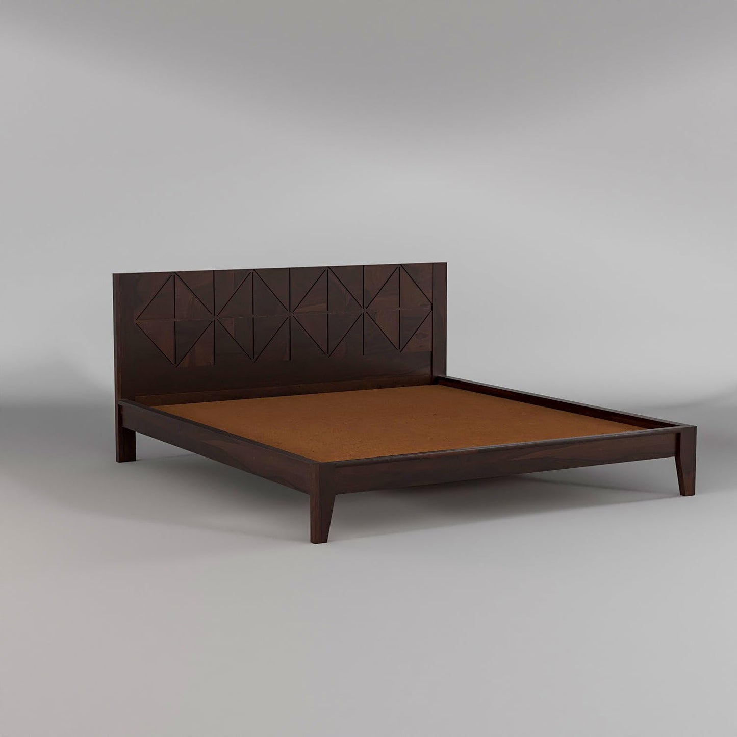 Rukmaajee Wooden King Size Bed - Solid Sheesham Wood Double Cot