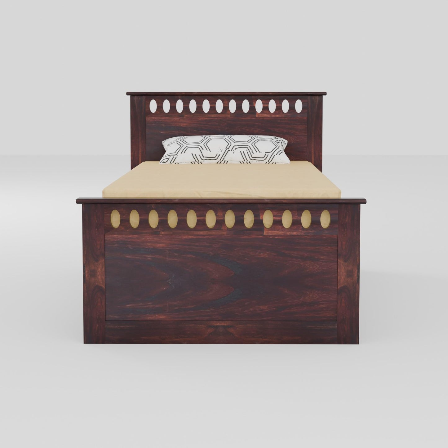 Rukmaajee Solid Sheesham Wood Single Bed for Your Home Sheesham Wood