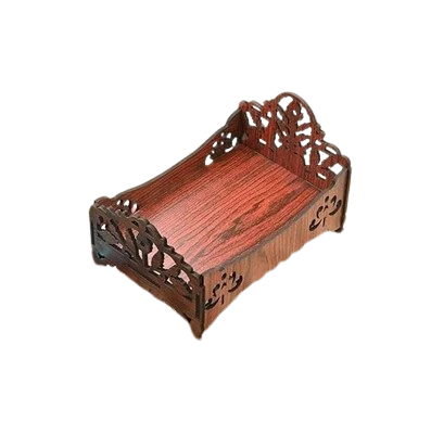 Rukmaajee Premium Engineered Wooden Carved Pattern Designer Bed for