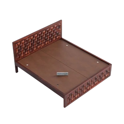 Rukmaajee Sheesham Wood King Size Bed with Box Storage, Wooden Double