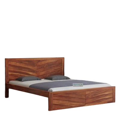 Rukmaajee Bed | Queen (78 X 60) Solid Wood Bed Without Storage, 3 Year