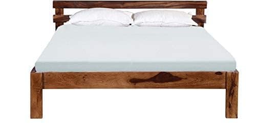 Rukmaajee Sheesham Wood King Size Double Bed Without Storage for