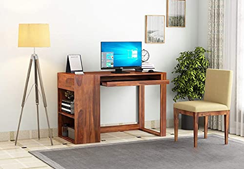 Rukmaajeee Solid Sheesham Wood Study Table | Wooden Laptop Desk &