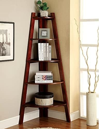 Rukmaajee Furniture Sheesham Wood Corner Book Shelf with Set of 5