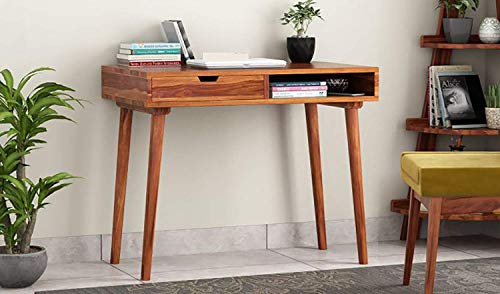Rukmaajeee Solid Sheesham Wood Study Table | Wooden Laptop Desk &