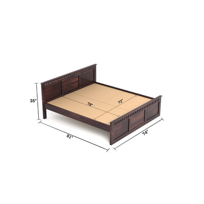 Sheesham Wood King Size Bed, Walnut Finish, King Size