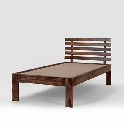Rukmaajee Solid Sheesham Wood Single Bed for Bedroom | Premium Wooden