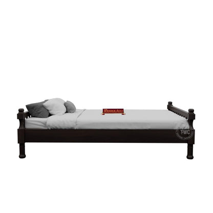 Rukmaajeee Sheesham Wood Fieri Single Bed Without Storage | Solid Wood