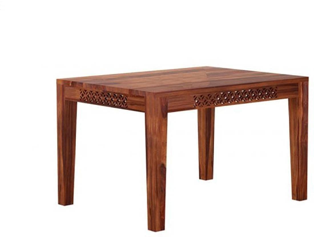 Rukmaajeee Sheesham Wood CNC Dining Table Without Chairs | Solid Wood