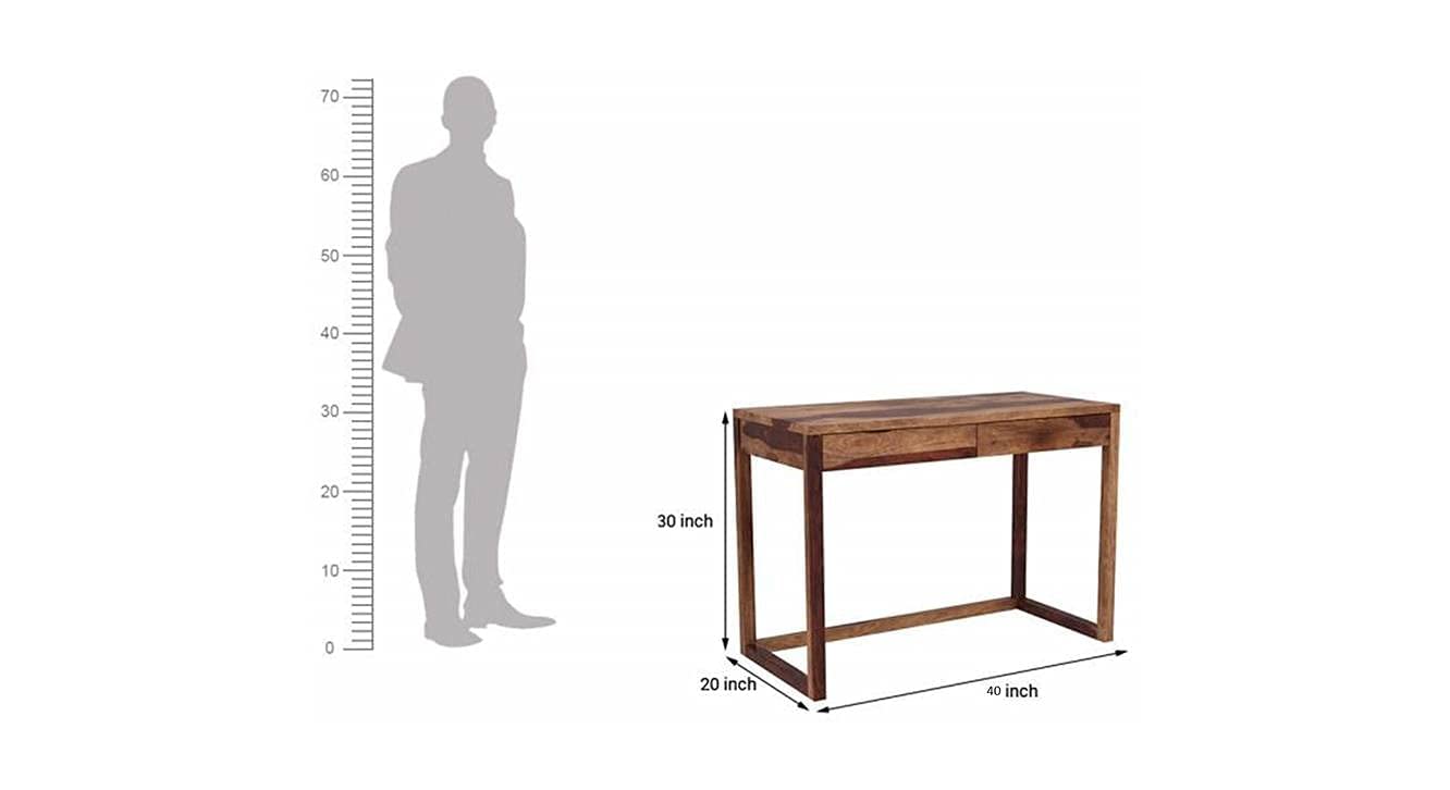Rukmaajee Solid Sheesham Wood Study Table | Wooden Laptop Desk &
