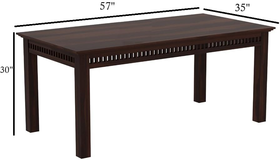 Rukmaajeee Solid Sheesham Wood 6-Seater Dining Table | Wooden Walnut