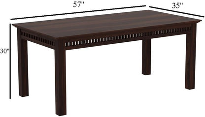 Rukmaajeee Solid Sheesham Wood 6-Seater Dining Table | Wooden Walnut