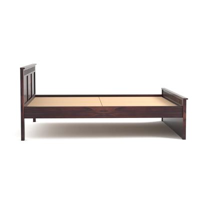 Rukmaajee Solid Sheesham Wood Queen Size Bed, Walnut Premium Finish,