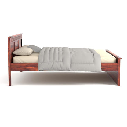 Rukmaajee Solid Sheesham Wood Queen Size Bed, Walnut Premium Finish,