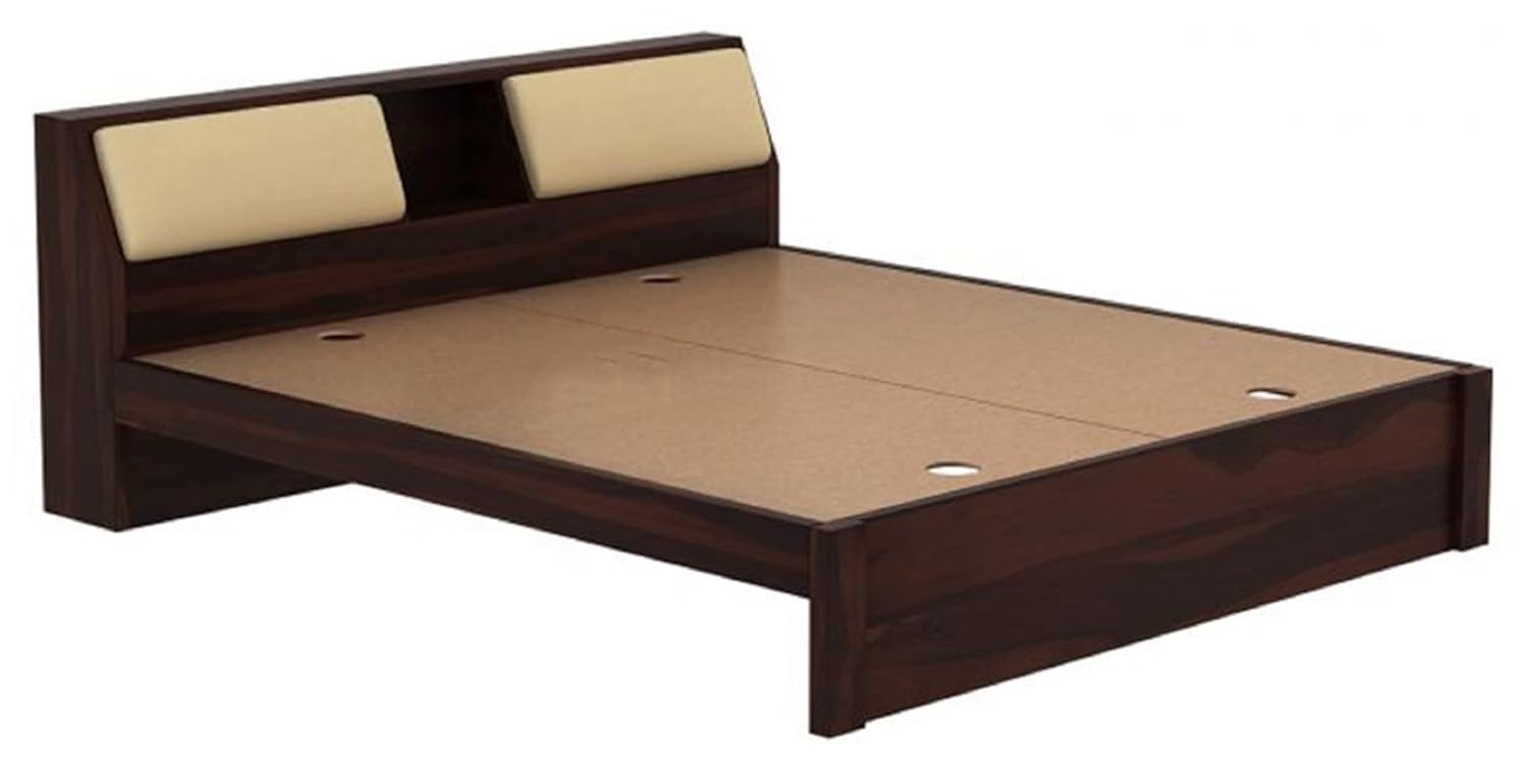 Rukmaajee Sheesham Wood Queen Size Double Bed Without Storage Wooden