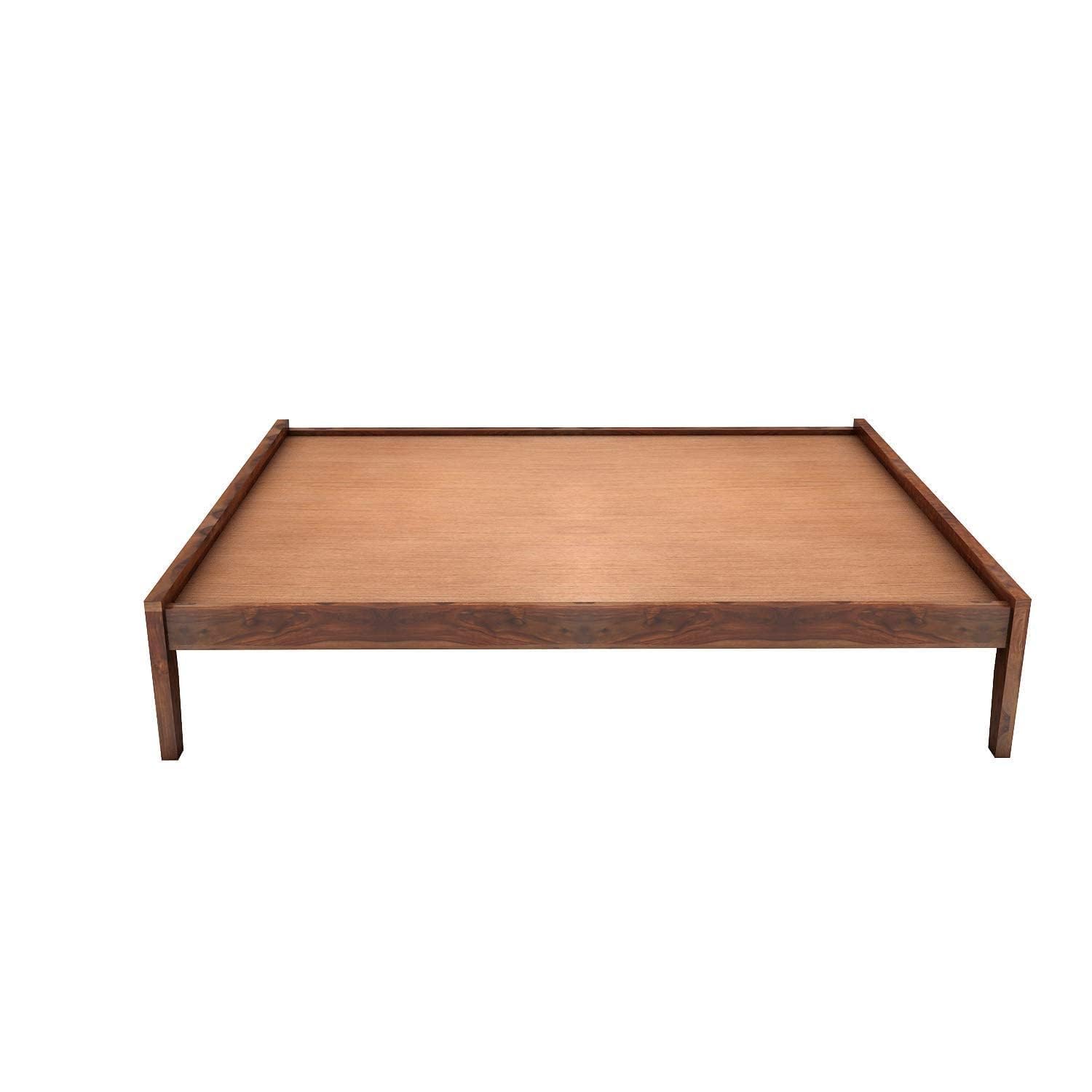 Rukmaajee Sheesham Wood King Size Bed Without Storage Solid Wooden Cot