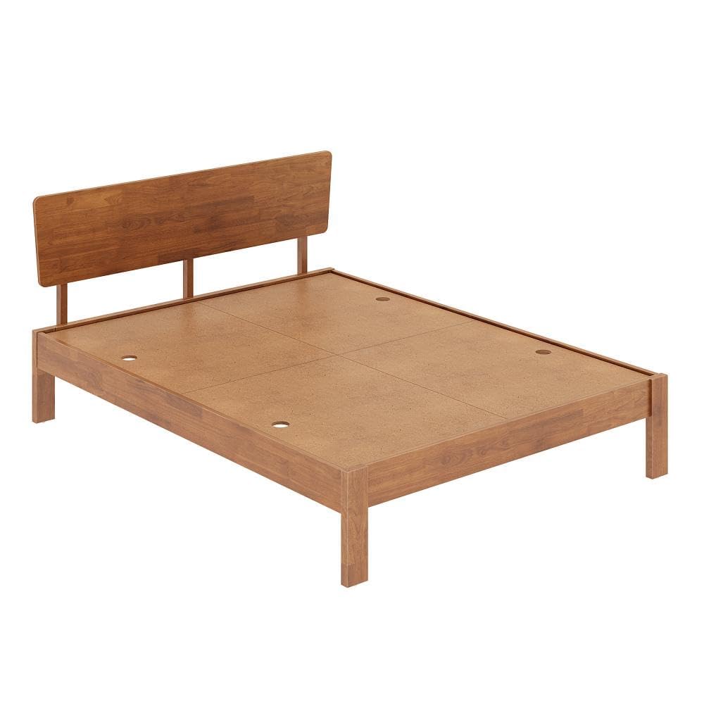 Rukmaajee Bed | Queen (78 X 60) Solid Wood Bed Without Storage, 3 Year