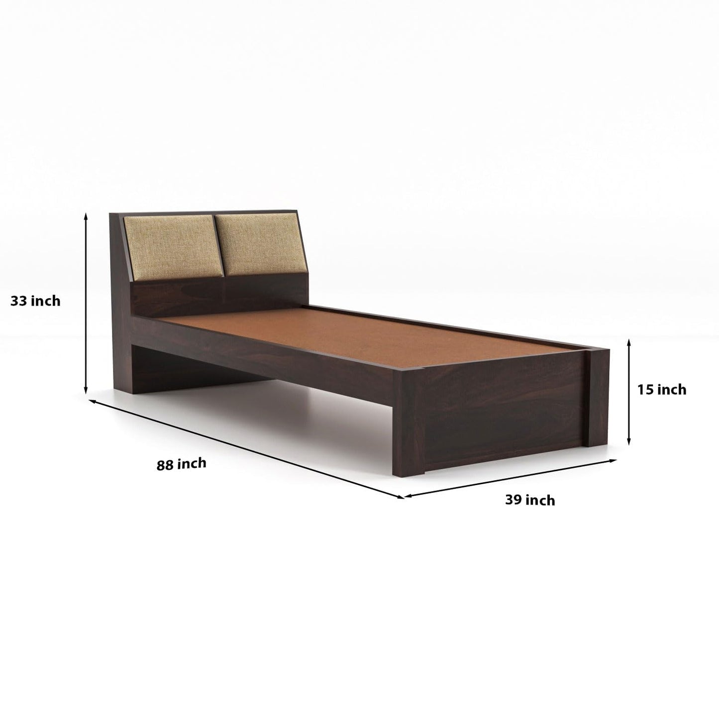 Rukmaajeee Solid Sheesham Wood Single Bed with 2 Drawers | Wooden Bed