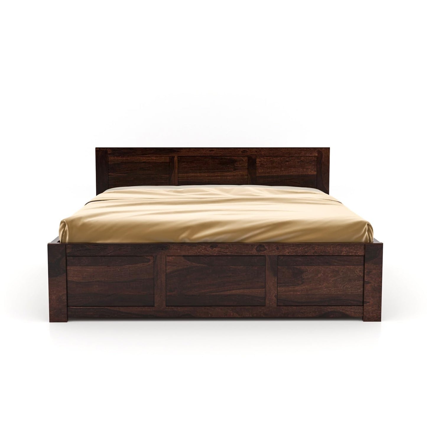 Rukmaajee Solid Sheesham Wood Queen Size Bed with Box Storage for