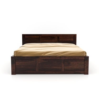 Rukmaajee Solid Sheesham Wood Queen Size Bed with Box Storage for