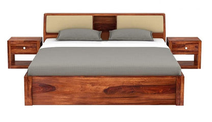 Rukmaajee Sheesham Wood King Size Double Bed Without Storage Wooden