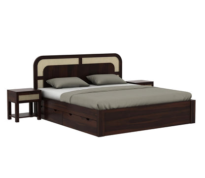 Rukmaajeee Solid Sheesham Wood King Size Bed with Storage | Wooden