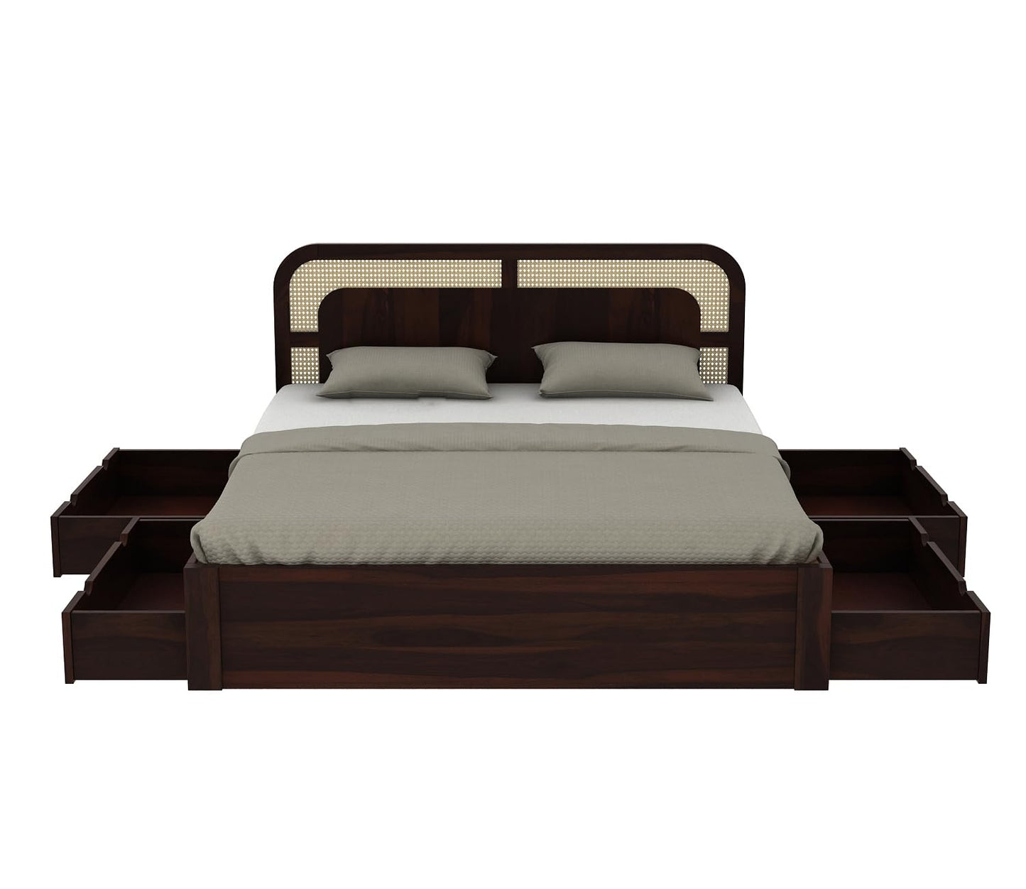 Rukmaajeee Solid Sheesham Wood King Size Bed with Storage | Wooden