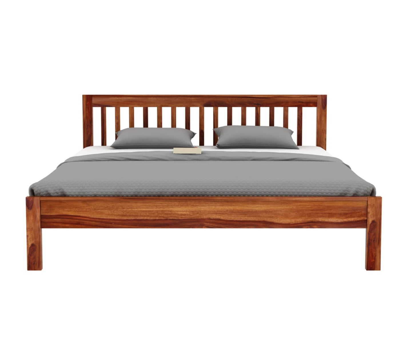 Rukmaajeee Sheesham Wood King Size Bed Without Storage | Wooden Double