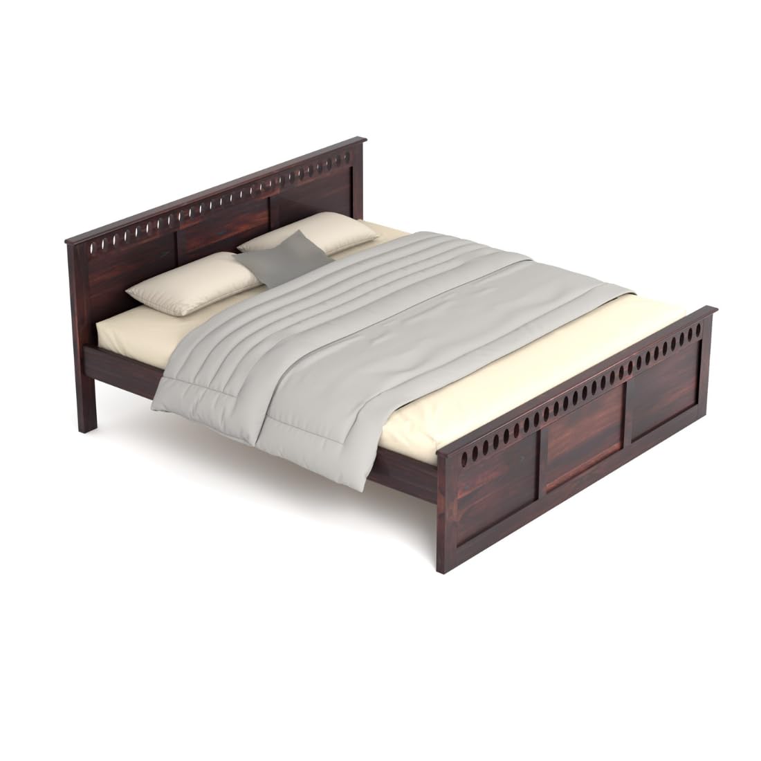 Sheesham Wood King Size Bed, Walnut Finish, King Size