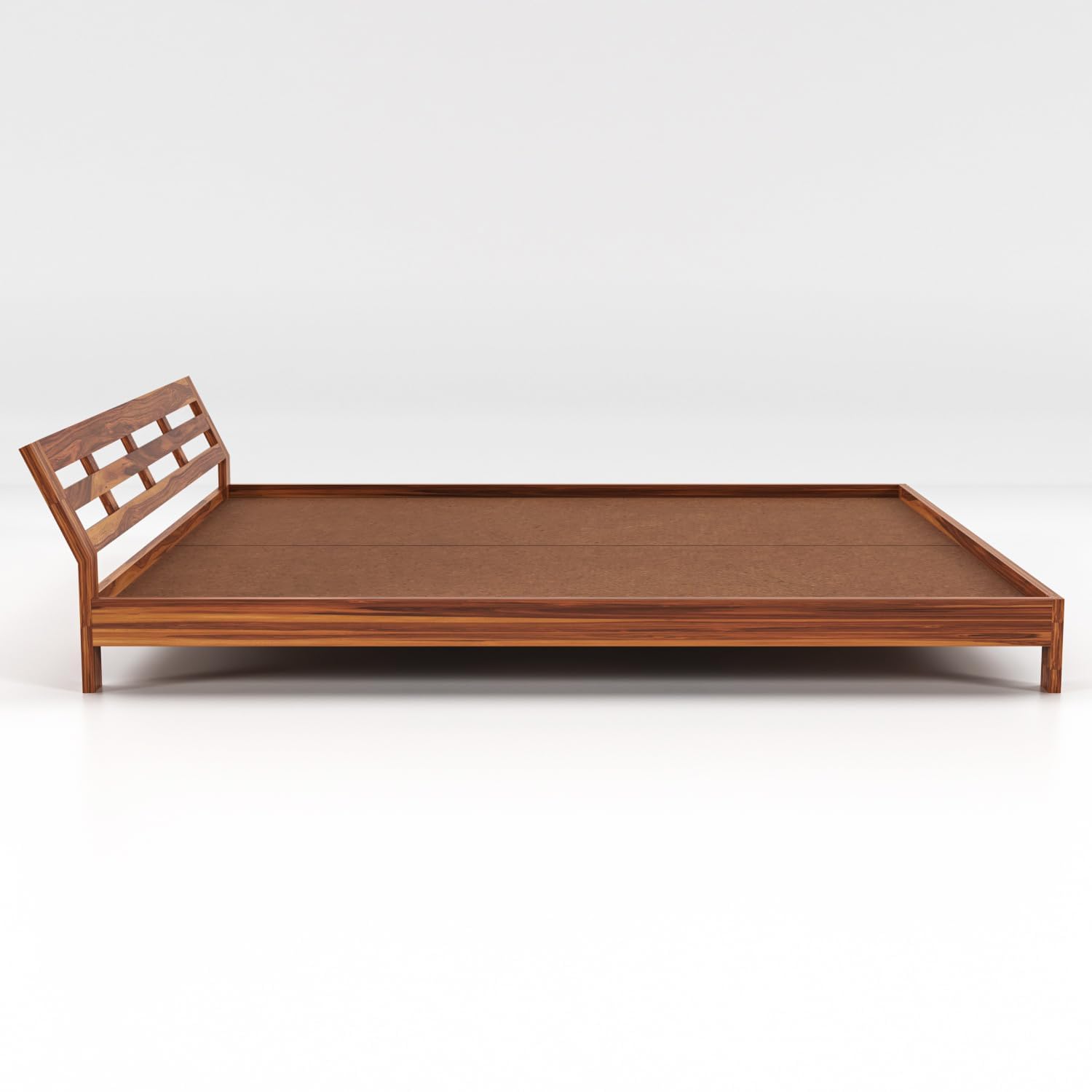 Rukmaajee Solid Sheesham Wood King Size Bed Low Height Double Bed