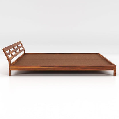 Rukmaajee Solid Sheesham Wood King Size Bed Low Height Double Bed