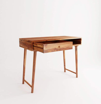 Rukmaajeee Solid Sheesham Wood Study Table | Wooden Laptop Desk &