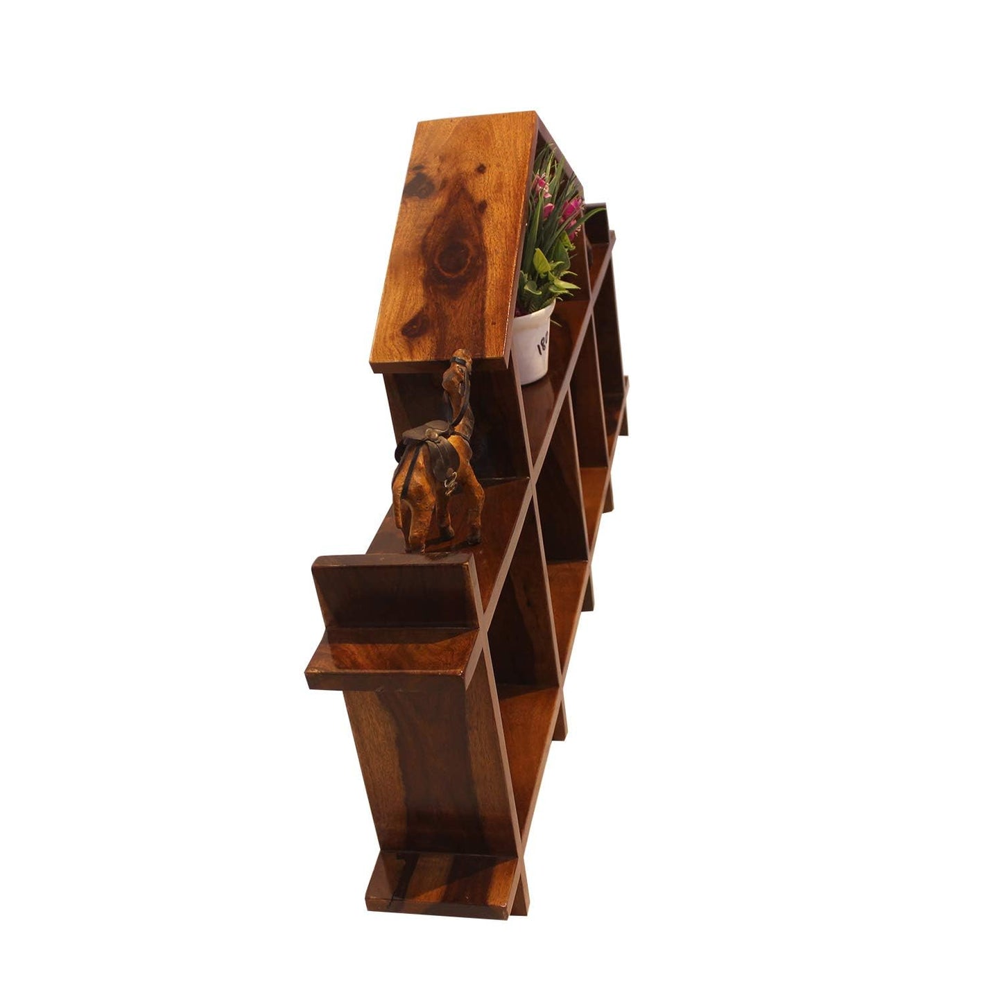 Rukmaajee Furniture Simpla Wall Shelf in Natural Solid Wood for