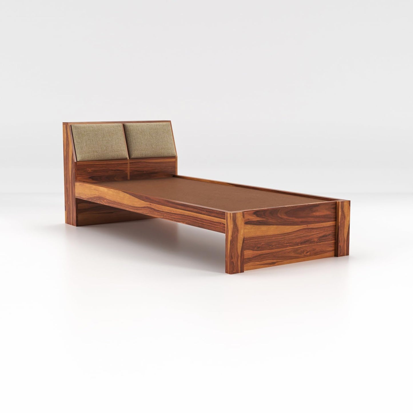 Rukmaajeee Solid Sheesham Wood Single Bed with 2 Drawers | Wooden Bed