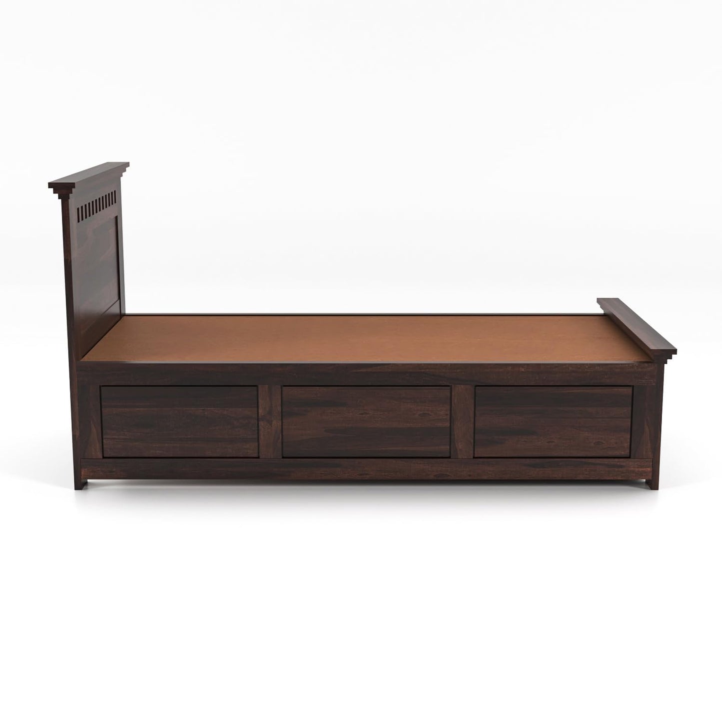 Rukmaajeee Solid Sheesham Wood Single Bed with Box Storage | Wooden