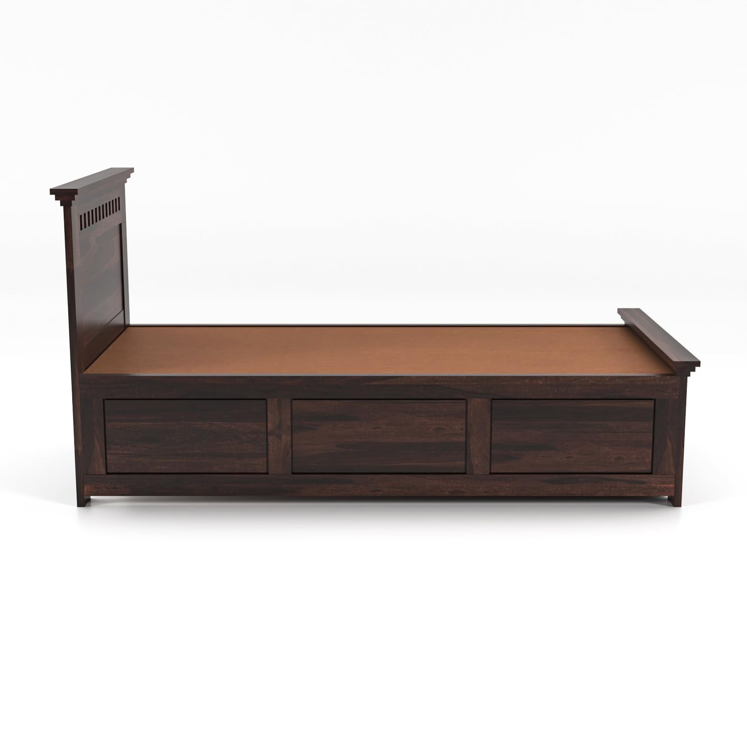 Rukmaajeee Solid Sheesham Wood Single Bed with Box Storage | Wooden