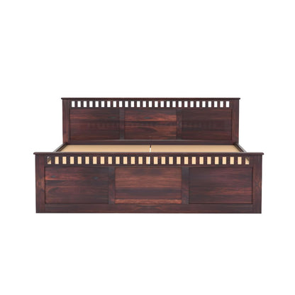 Rukmaajee Solid Sheesham Wood Queen Size Bed, Walnut Premium Finish,