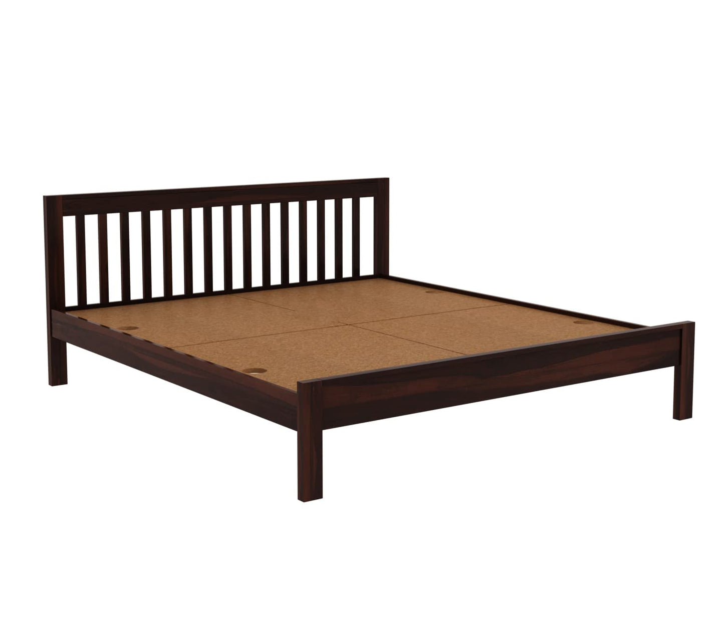 Rukmaajeee Sheesham Wood King Size Bed Without Storage | Wooden Double