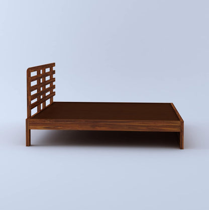 Rukmaajee Sheesham Wood Queen Size Bed with 2 Drawers Storage for