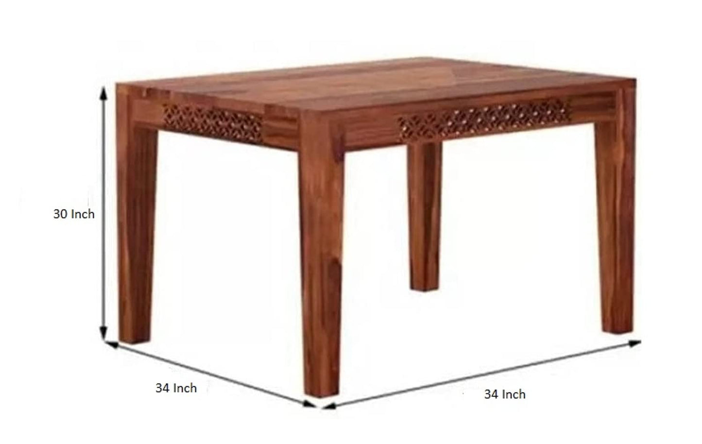 Rukmaajeee Sheesham Wood CNC Dining Table Without Chairs | Solid Wood