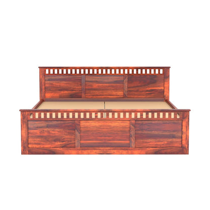 Rukmaajee Solid Sheesham Wood Queen Size Bed, Walnut Premium Finish,