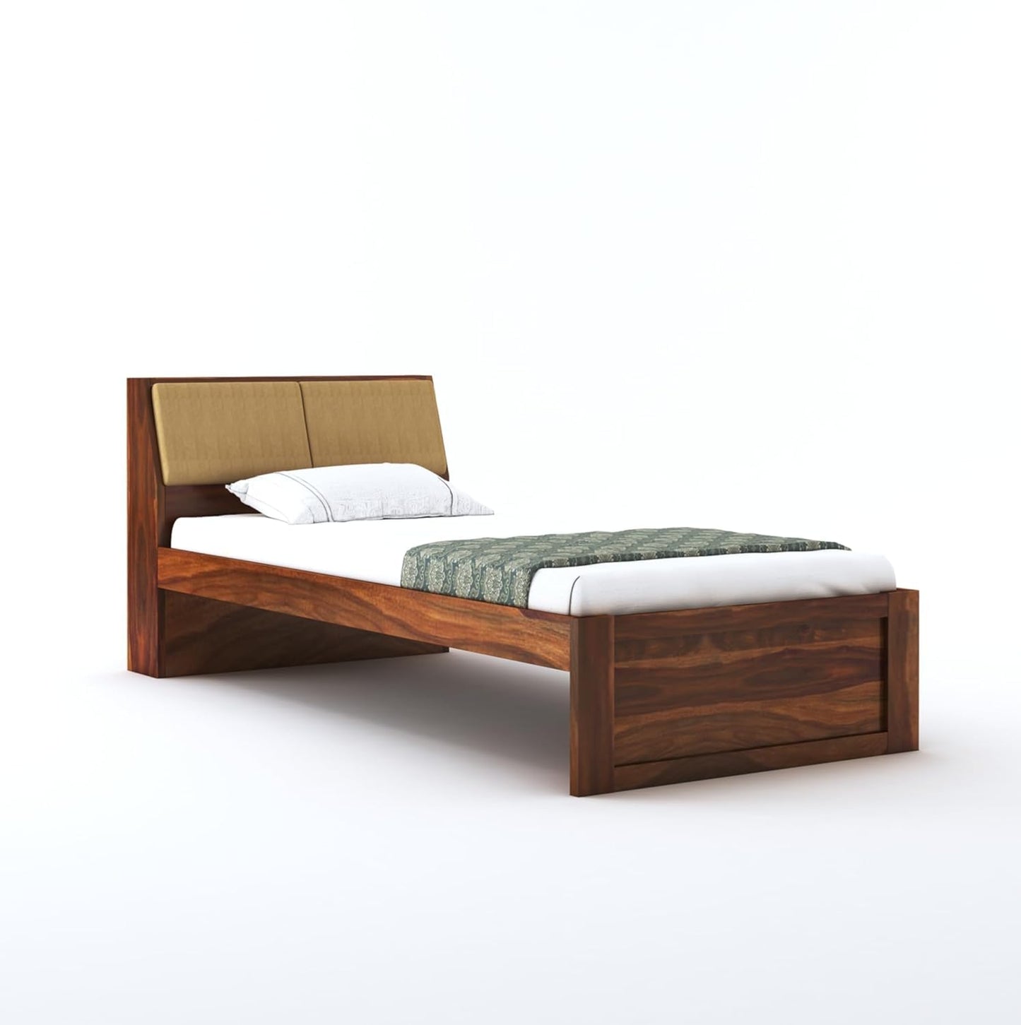 Rukmaajee Solid Sheesham Wood Single Bed Without Storage Wooden Single