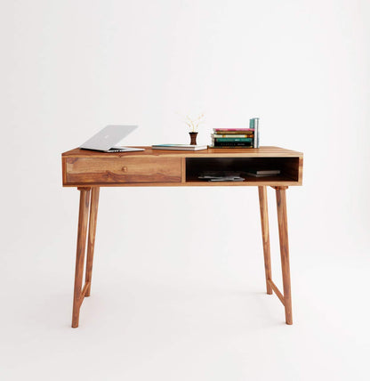 Rukmaajeee Solid Sheesham Wood Study Table | Wooden Laptop Desk &