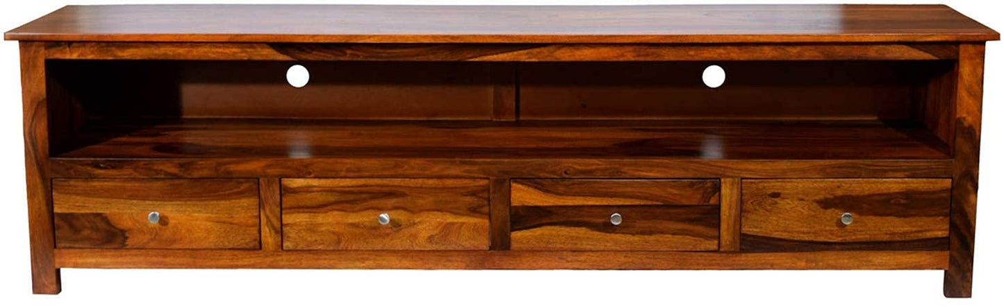 Rukmaajee Furniture Sheesham Wood Multipurpose Entertainment TV Unit