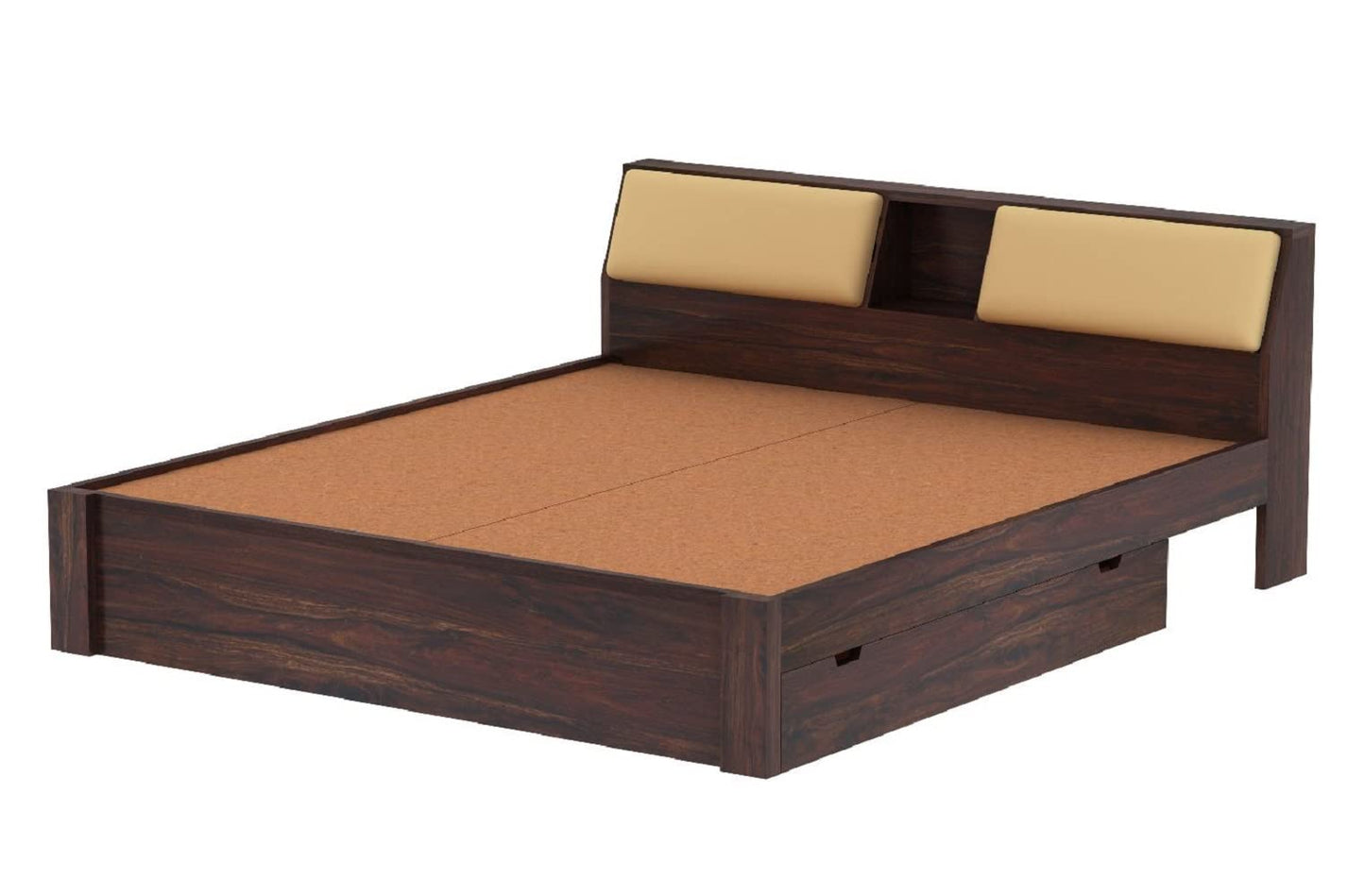 Rukmaajeee Furniture Sheesham Wood King Size Bed with 2 Drawer Storage