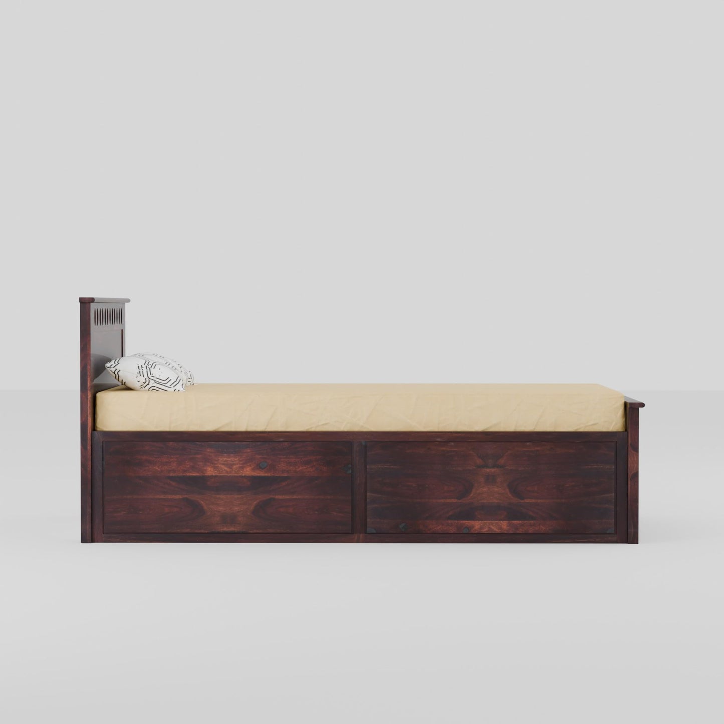 Rukmaajee Solid Sheesham Wood Box Storage Bed for Your Home Modern