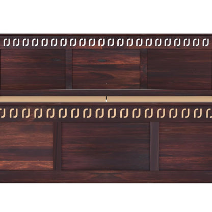 Rukmaajee King Size Bed with Sheesham Wood Frame, Walnut Brown Finish,