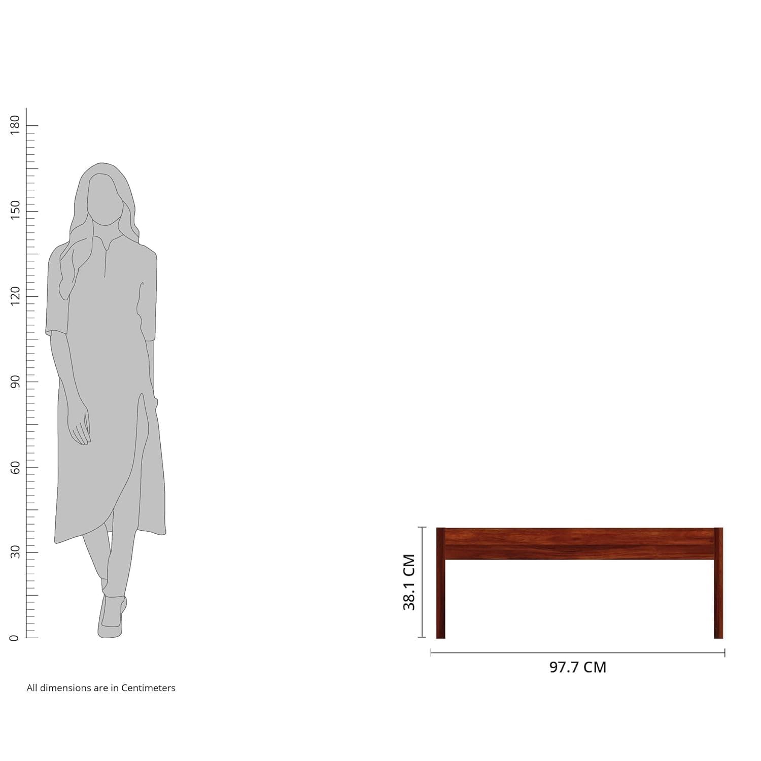 Rukmaajeee Sheesham Wood Single Bed Without Storage | Solid Wood Cot