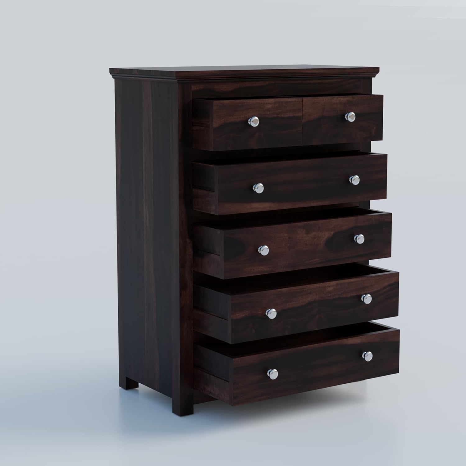 Rukmaajee Sheesham Solid Sheesham Wood Chest of Drawers | 6 Drawer